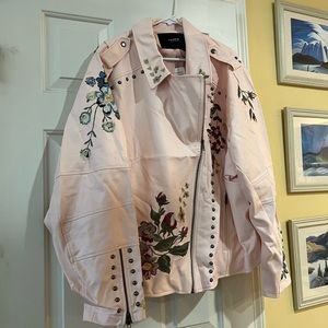 New Torrid Faux Leather Moto Jacket in Pale Pink Size 5